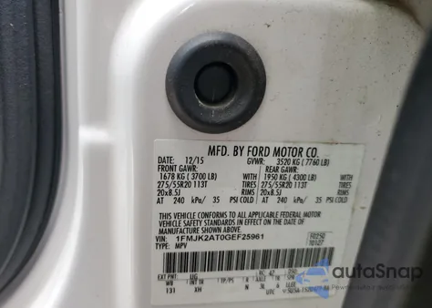 2016 Ford Expedition El Limited z USA, uszkodzony, nr VIN 1FMJK2AT0GEF25961